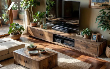 Guide To Wood Media Console – Functional Design Meets Modern Living Room Style