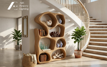 Industrial Sculptural Wood Bookshelf Ideas – Raw Structure Softened By Organic Form