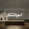 Custom Quote LED Night Light: Beech Wood Base, Acrylic Sign