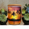 Sunset Palm Tree Beach Designed Battery Operated Tea Light Holder