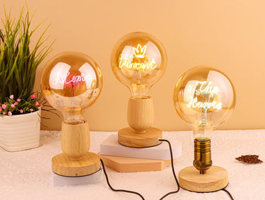 Personalized Retro LED Art Lamp, Customizable Text Design, Decorative Bedside Lighting, Perfect Anniversary Gift, 5W Filament