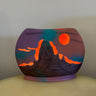 Vtg. Southwestern Sunset accent lamp/Mountainscape/hand painted