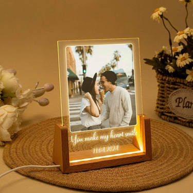 Peronalized Photo Night Light, Custom Photo Collage Frame Lamp, Wedding Gift for Couple, Gift for Mom, Valentines Day Gift, A