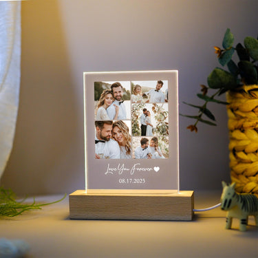 Personalized Photo Collage Night Light, Custom LED Night Lamp for Couple, Anniversary Gift, Birthday Gift for Friend, Wedding