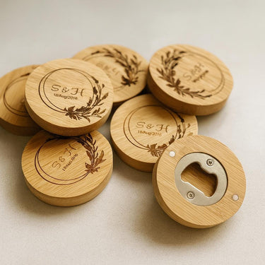 Personalized Wooden Bottle Opener – Custom Engraved Magnetic Beer Opener, Wedding Favors, Groomsmen Gifts, Bachelorette Party