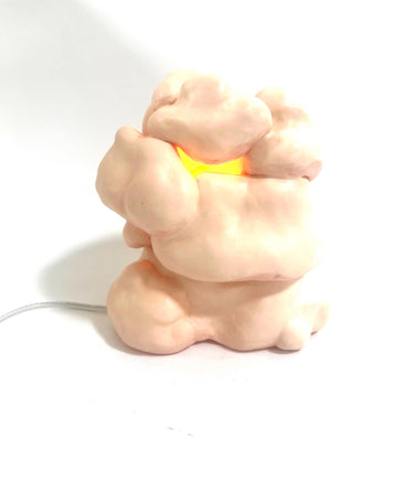 Pretty Peachy Sunset Clouds handmade ceramic nightlight lamp