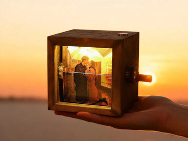 Personalized Photo Flipbook Animation Box,Custom wooden Photo Book with Light,Custom Crank Photobox Picture Box ,Creative Ann