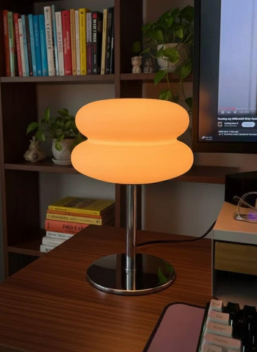 Glass Mushroom Lamp – Dimmable Retro Bedside Light | Modern Ambient Desk Lamp Home Decor
