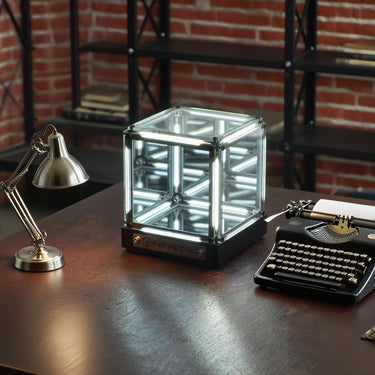 Infinity Cube LED Desk Light with Infinity Mirror Effect – Gaming Room Decor Desktop Collection