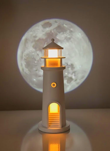 Lighthouse Moon Projector Lamp | Night Light Remote Control | Ambient Decorative Lamp Gift