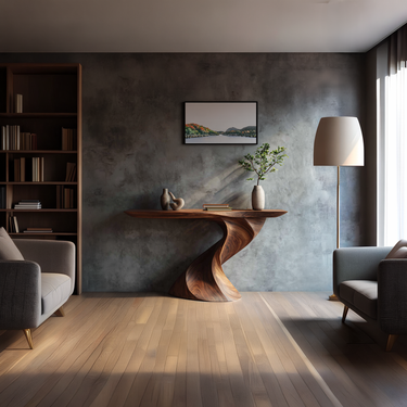 Pedestal Console Table with Sculpted Base for Modern Spaces