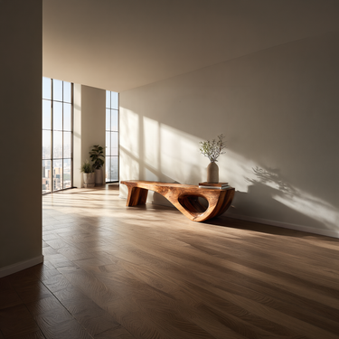 Gallery Style Wood Console Table With Hollow End Detail