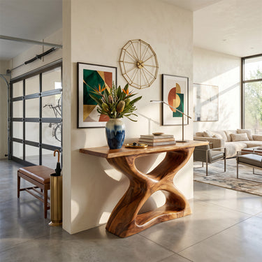 Organic Sculptural Console Table for Warm Entryway Styling