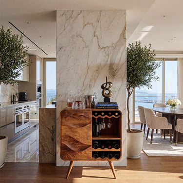 Modern Wood Wine Cabinet With Bottle Storage
