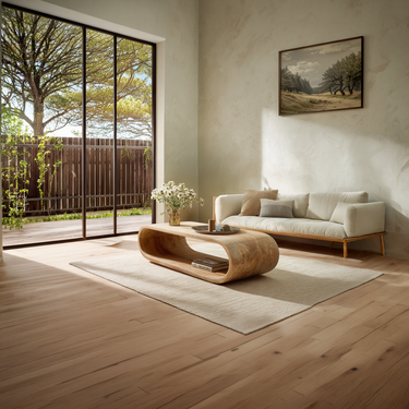 Curved Waterfall Coffee Table with Open Storage Shelf