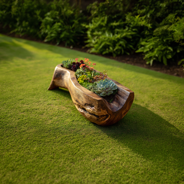 Extra Long Solid Wood Planter Trough for Organic Outdoor Decor