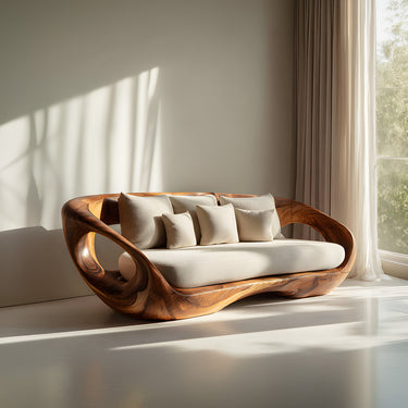 Sculptural Loop Frame Sofa With Organic Curved Silhouette