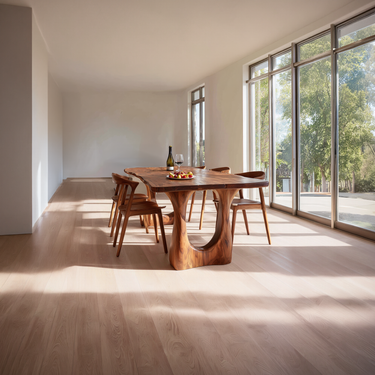 Organic Solid Wood Dining Table with Open Sculptural Base