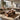Solid Wood Coffee Table with Arched Base and Organic Edge Top