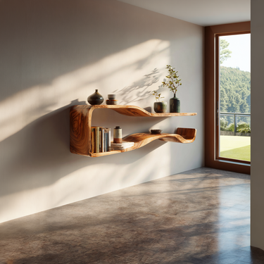 Floating Display Shelf with Soft Edge Minimal Design