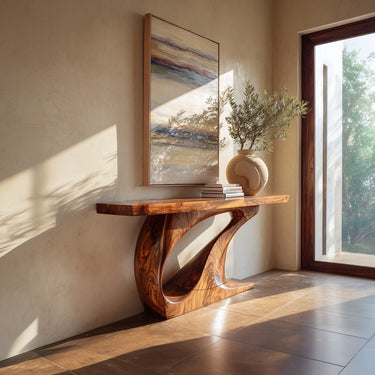 Sculptural Open Base Console Table for Modern Entryways