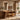Natural Wood Vanity Desk With Integrated Shelf Storage