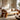 Sculptural Wood Sofa With Angled Open Frame Arms