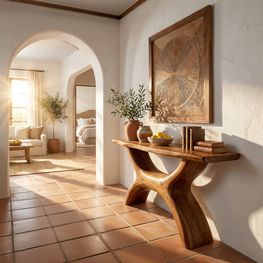 Architectural Console Table with Curved Base for Stylish Entryways