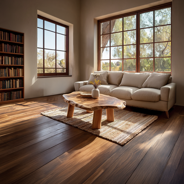 Live Edge Coffee Table with Rounded Slab Top and Solid Legs