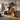 Sculptural Wood Console Table With Integrated Display Shelves