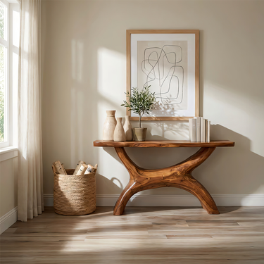 Architectural Console Table with Curved Base for Stylish Entryways