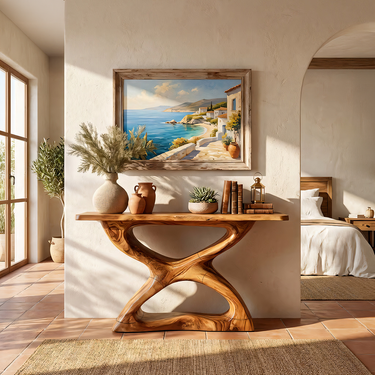 Organic Sculptural Console Table for Warm Entryway Styling