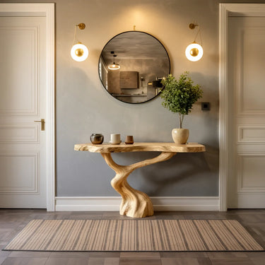Live Edge Console Table With Twisted Base for Organic Interiors
