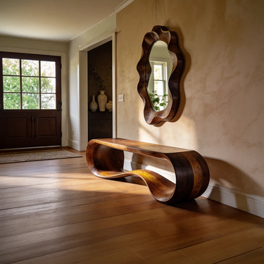 Organic Wave Bench with Sculptural Continuous Form