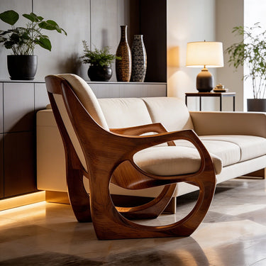 Sculptural Lounge Chair with Loop Frame and Open Arm Design