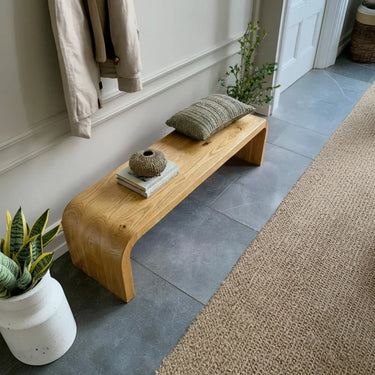 Solid Wood Minimalist Console Bench for Modern Entryway Decor