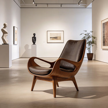 Sculptural Lounge Chair with Curved Open Arm Design