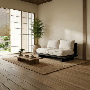 Wooden Platform Sofa With Cushioned Seat for Modern Living