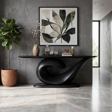 Sculptural Curl Base Console Table For Statement Interiors