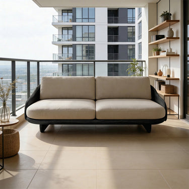 Minimal Curved Frame Sofa With Sculptural Low Base