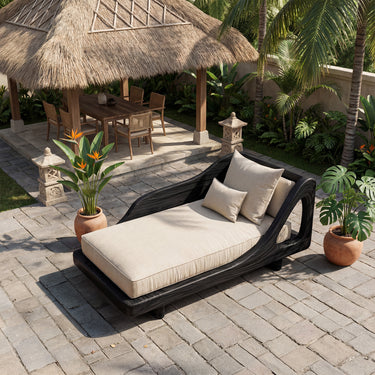 Sculptural Wood Daybed With Organic Curved Frame