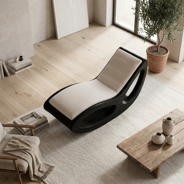 Sculptural Wood Daybed With Open Curved Frame