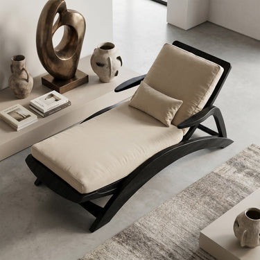 Sculptural Wood Daybed With Arched Lounging Frame
