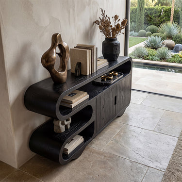 Sculptural Tiered Sideboard With Curved Open Shelving