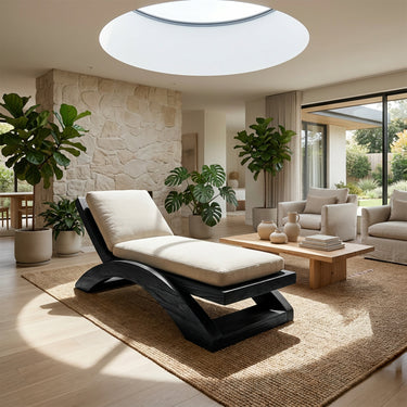 Sculptural Wood Daybed With Arched Natural Frame