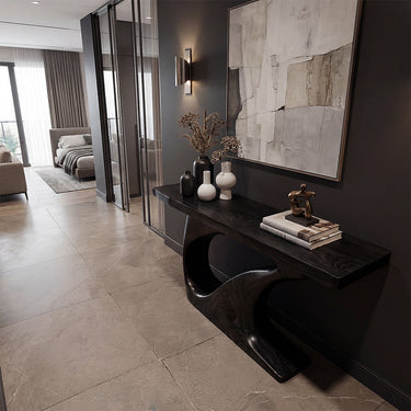 Sculptural Open Base Console Table for Modern Entryways