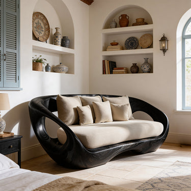 Sculptural Loop Frame Sofa With Organic Curved Silhouette
