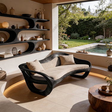 Sculptural Wave Frame Sofa With Open Flow Silhouette