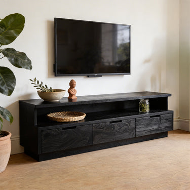 Minimalist Low Profile TV Cabinet With Drawer Storage