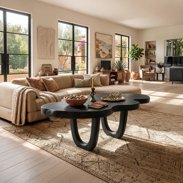 Sculptural Cloud Coffee Table with Curved Base Design